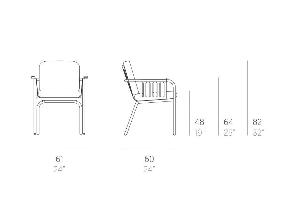 Алюминиевый садовый стул с подлокотниками GANDIABLASCO ARCH-00095421 - Вид №5