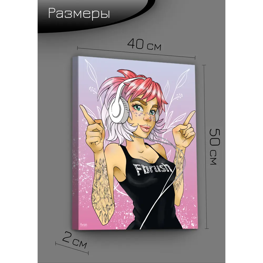 Картина на холсте Вместе с музыкой 40x50 см FBRUSH STLM-2098403 - Вид №7