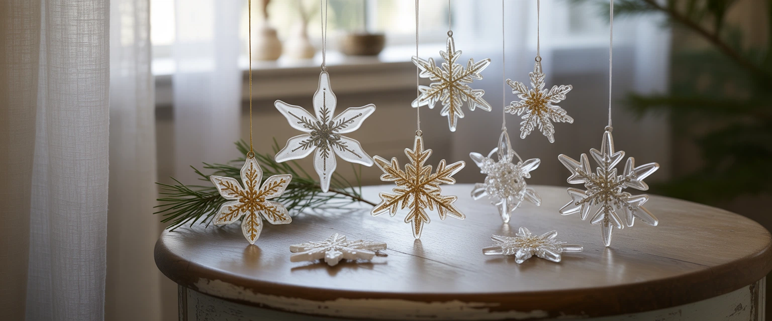 Елочные игрушки Снежинки - Баннер категории