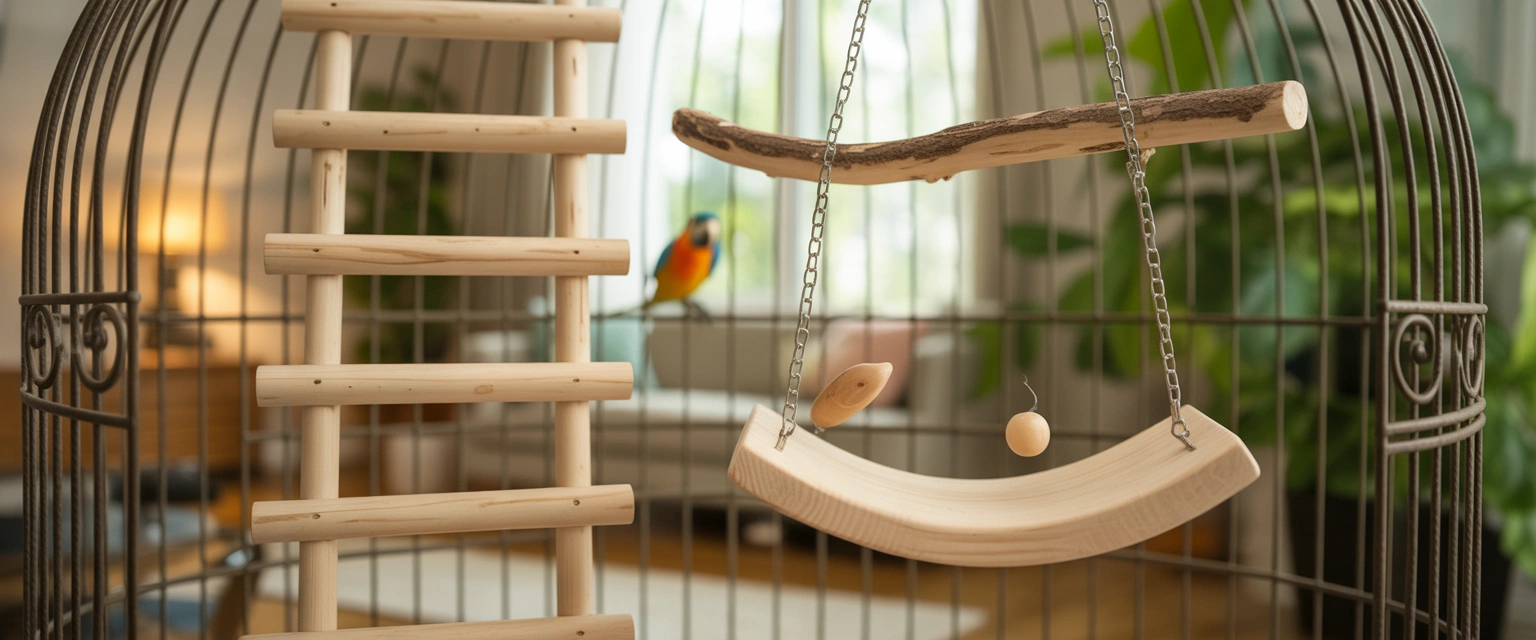 Лестницы, жердочки и качели для птиц - Баннер категории