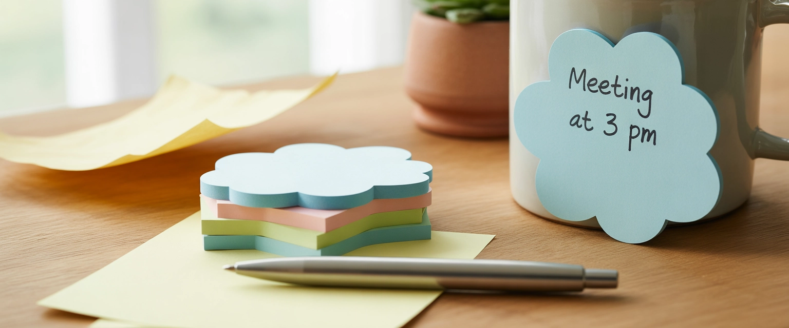 Стикеры-мемо (квадратные, в форме облаков) - Баннер категории